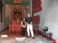 Lu Ban Shrine in Macao, with Spokeswomen of Macao
                  Builder Guild