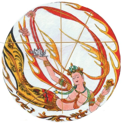 Rueckseite/Back: Apsara mit Faecher (TianJin) / Apsara with Fan (TianJin)